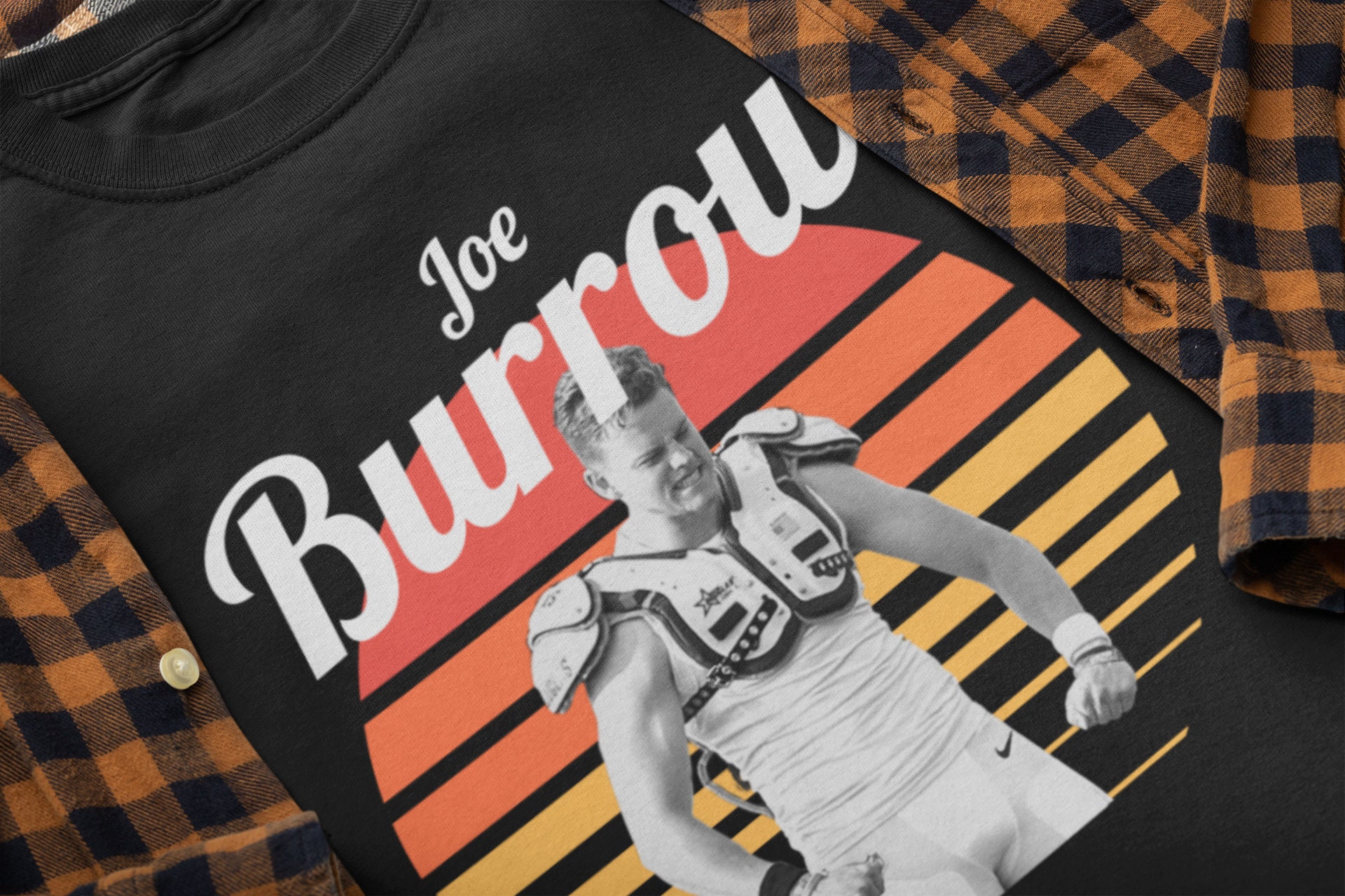 Joe Burrow Retro Vintage Sunset Football Trending Unisex Shirt