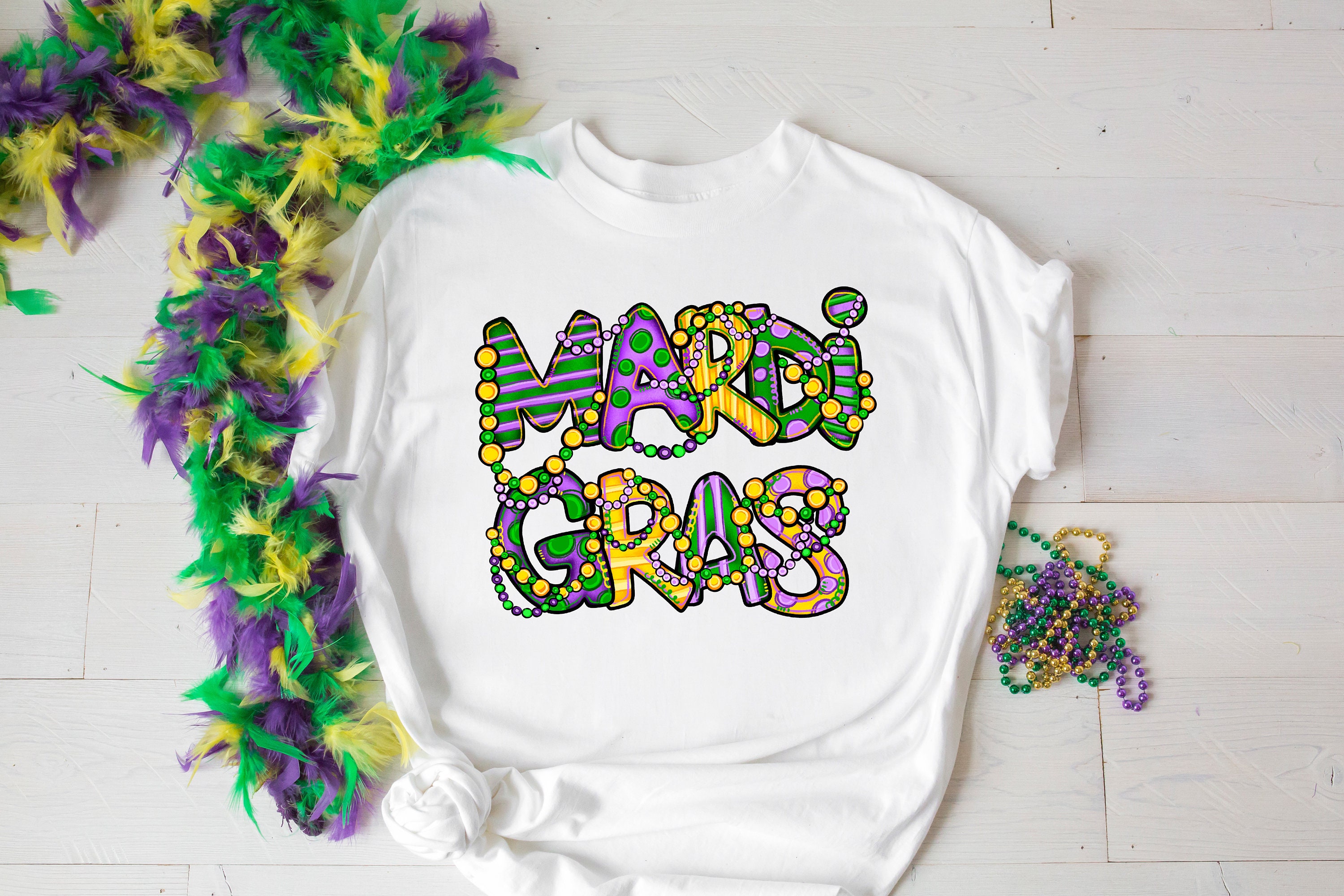 Mardi Gras Bead Retro Vintage Trending Unisex Shirt