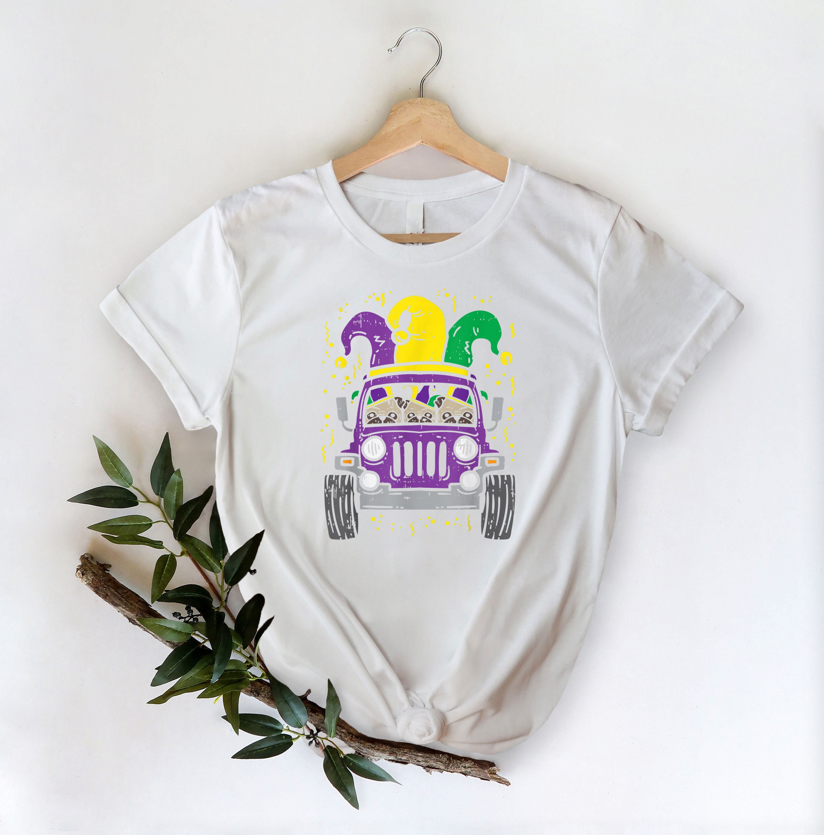 Mardi Gras Dog Truck Trending Unisex Shirt