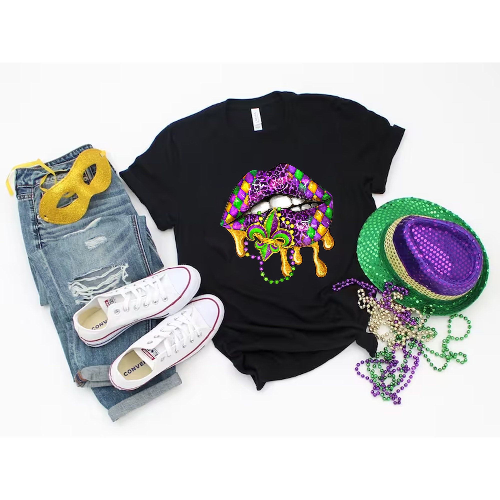 Mardi Gras Lips Trendy 2023 Mardi Gras Retro Trending Unisex Shirt