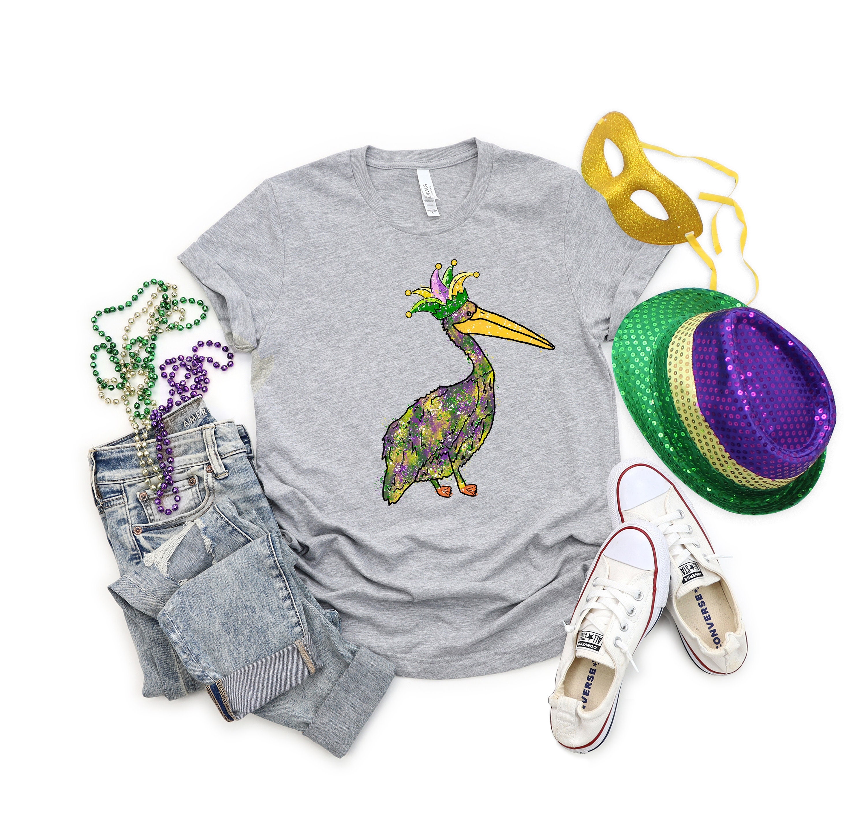 Mardi Gras Pelican Trending Unisex Shirt