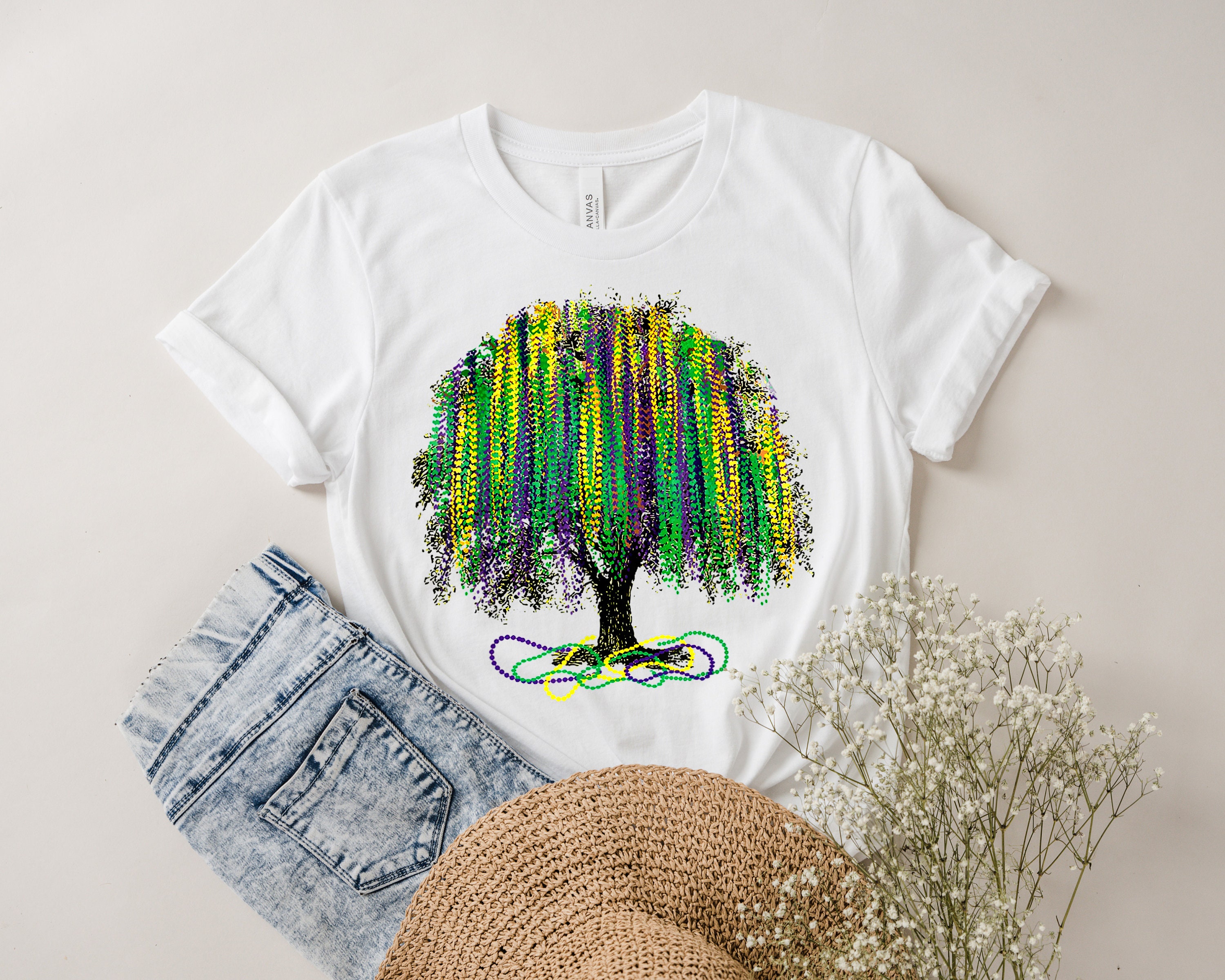 Mardi Gras Tree Watercolor Trending Unisex Shirt