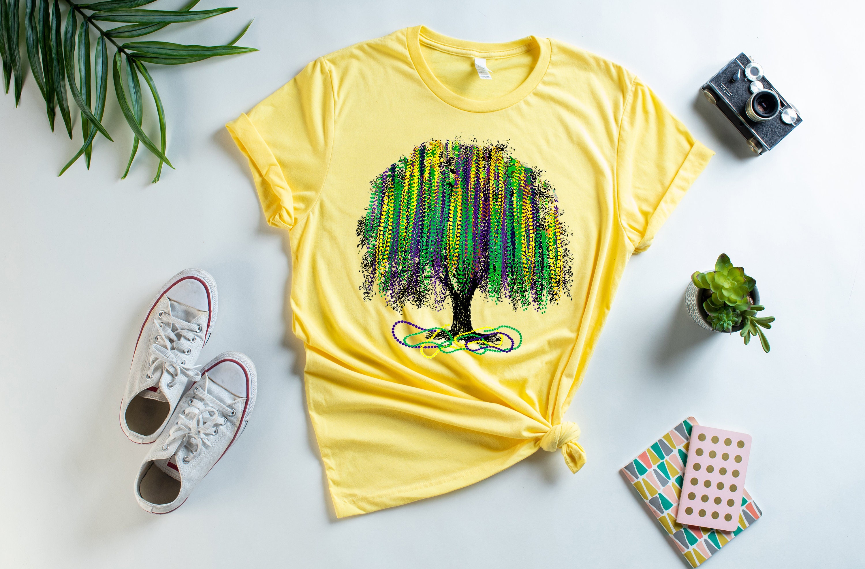 Mardi Gras Tree Watercolor Trending Unisex Shirt