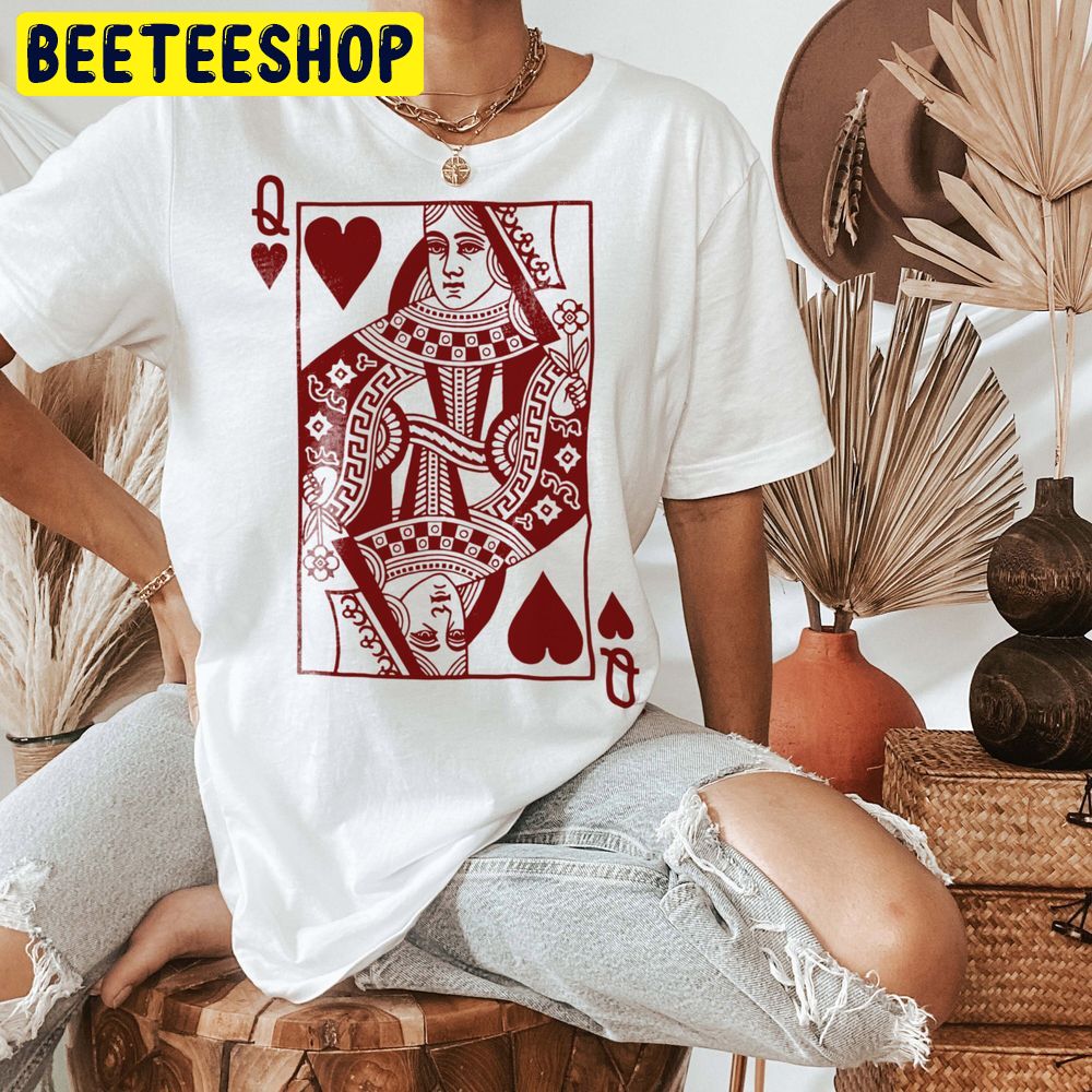 Red Art Queen Of Hearts Trending Unisex Shirt