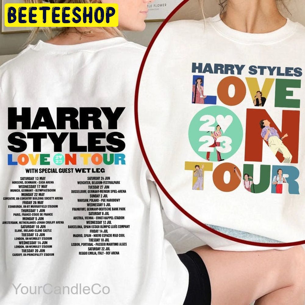 Retro Pop King Harry 2023 Love On Tour Double Side Trending Unisex T-Shirt
