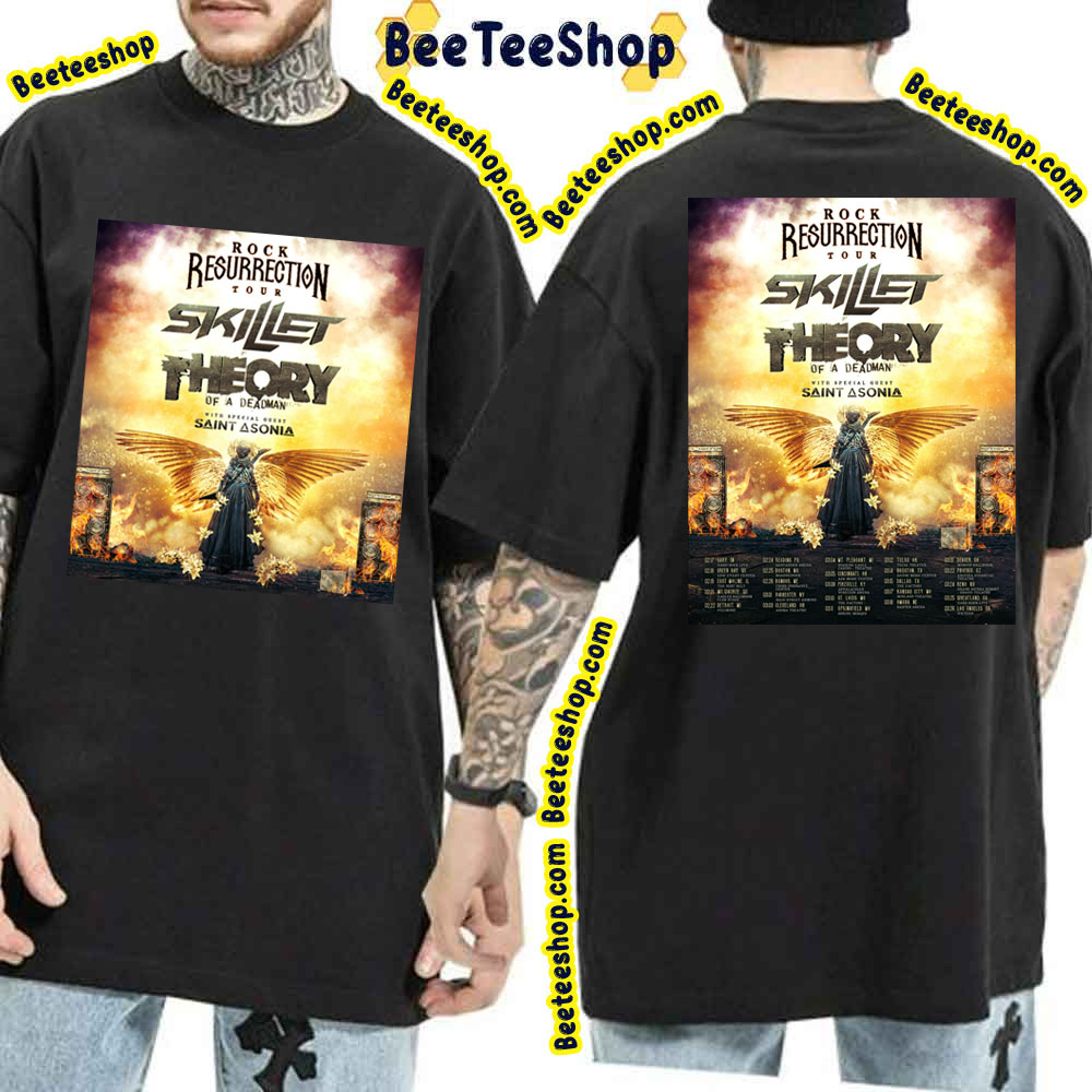 Rock Resurrection Tour Theory Of A Deadman Dates Double Side Trending Unisex T-Shirt