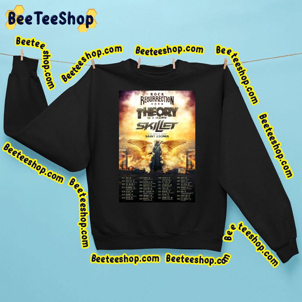 Rock Resurrection Tour Theory Of A Deadman Skillet Tour Dates Trending Unisex Sweatshirt