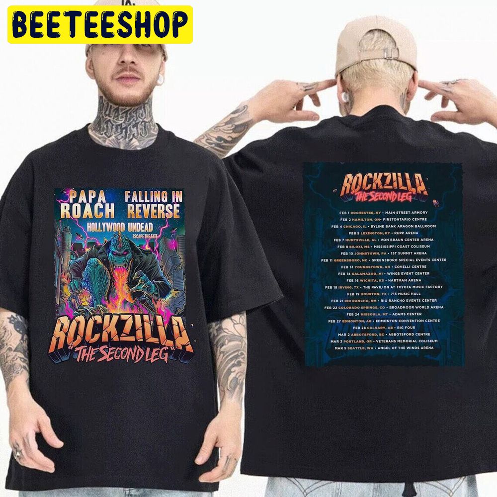 Rockzilla The Second Leg Tour 2023 Double Side Trending Unisex T-Shirt