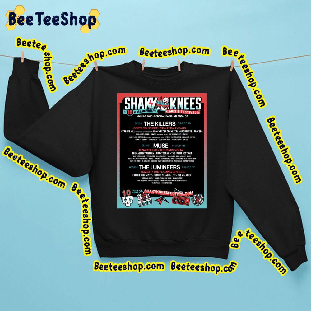 Shaky Knees Festival 2023 Trending Unisex Shirt