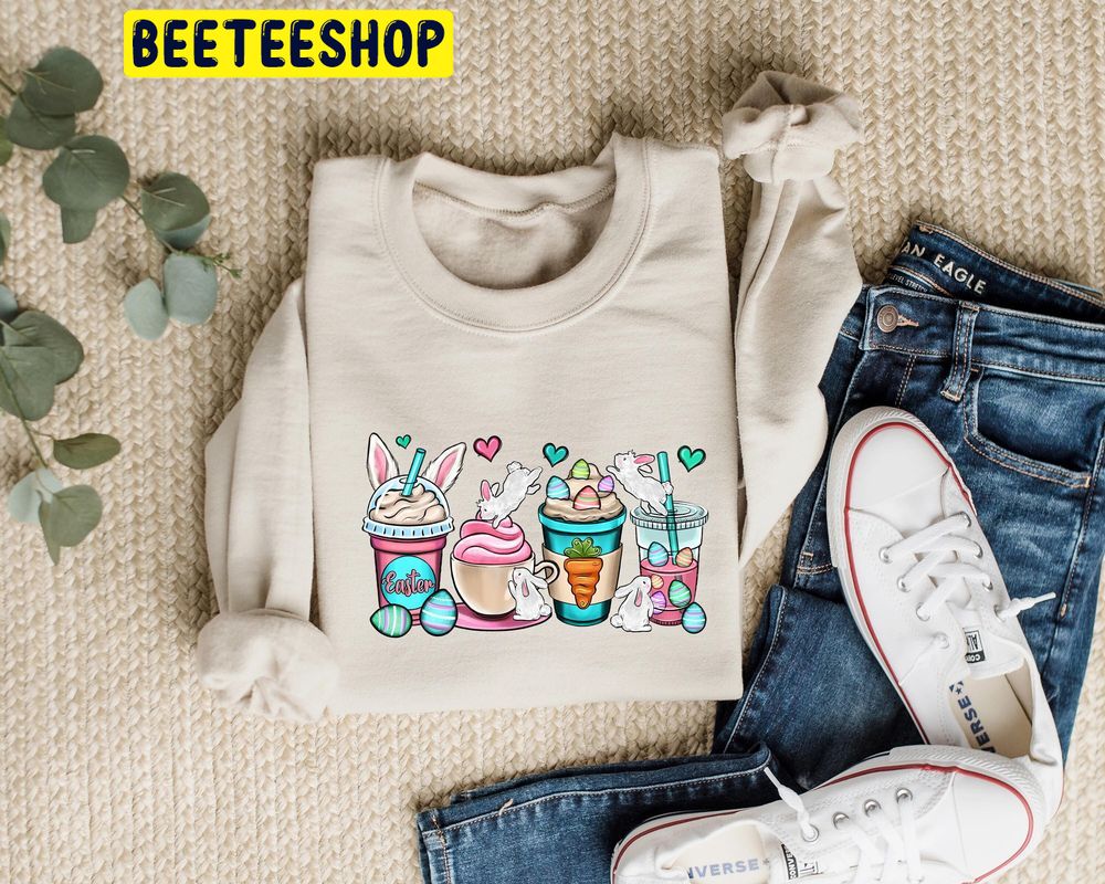 Some Bunny Needs Coffee Easter Bunny Trending Unisex Sweatshirt