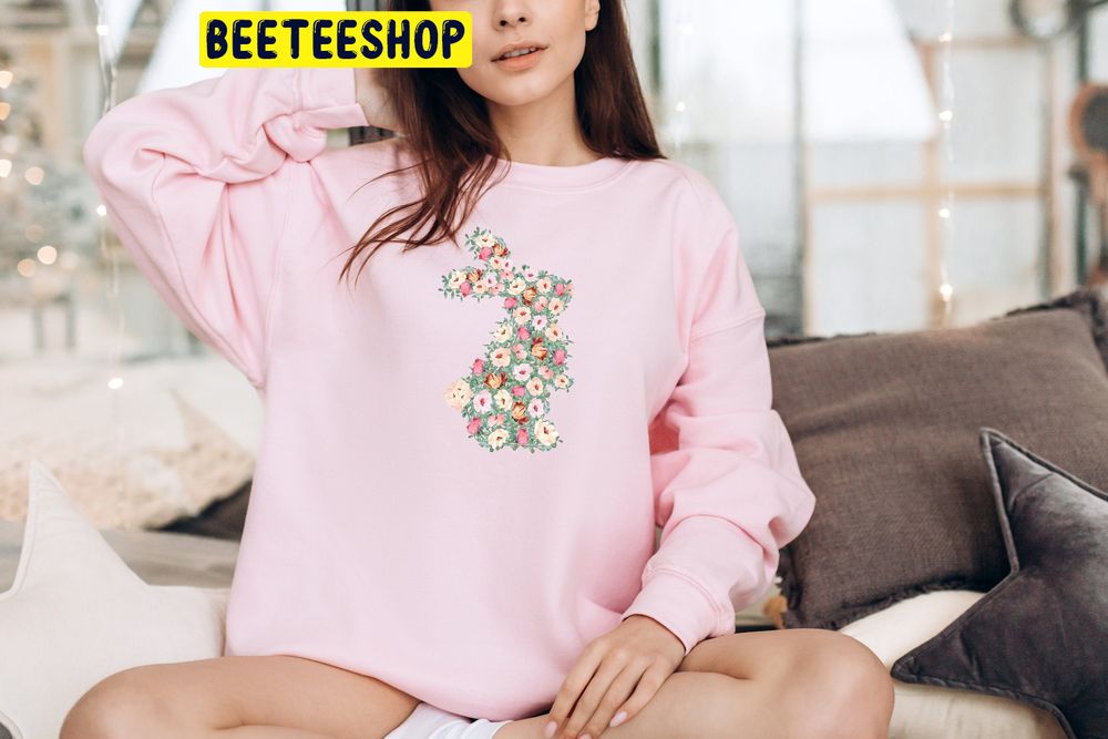 Spring Floral Bunny Trending Unisex Sweatshirt