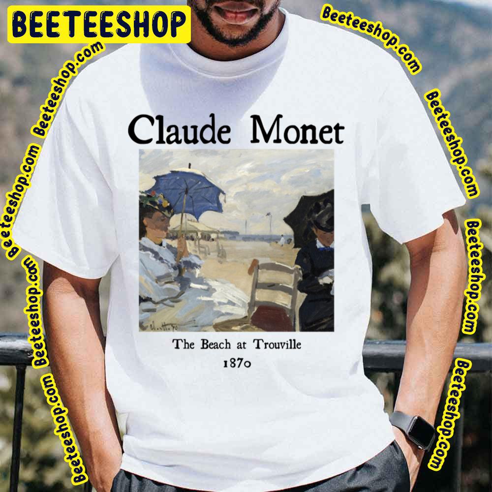 The Beach At Trouville 1870 Claude Monet Trending Unisex T-Shirt