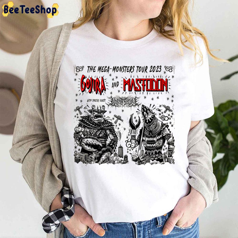 The Mega Monsters Tour 2023 Gojila And Mastodon Trending Unisex T-Shirt