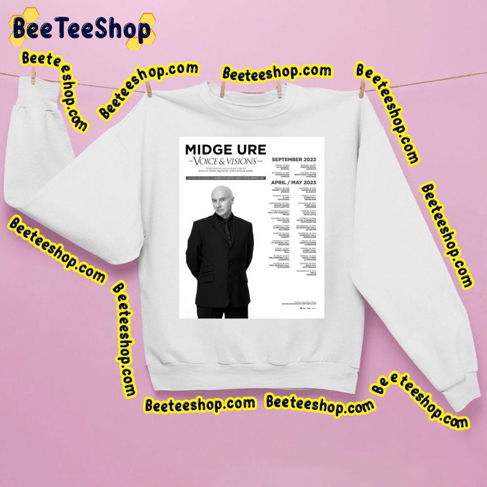 The Voices And Visions Uk Tour Dates 2023 Midge Ure Trending Unisex Sweatshirt Beeteeshop