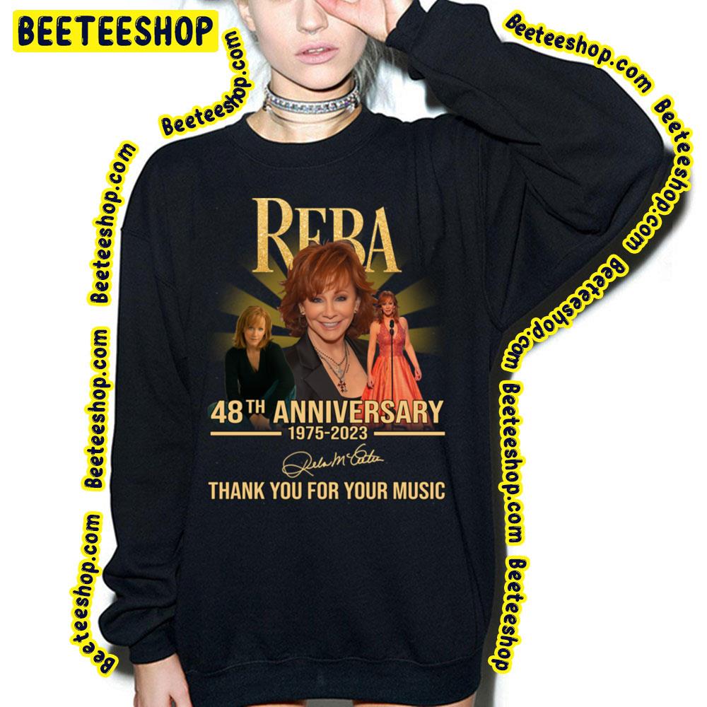 48th Anniversary 1975 2023 Reba Thank You For Memories Signature Trending Unisex T-Shirt