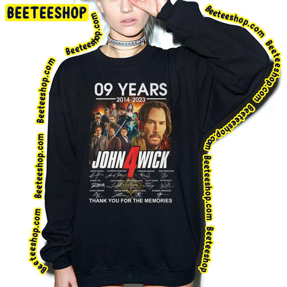 9 Years 2014 2023 John Wick 4 Thank You For The Memories Trending Unisex T-Shirt