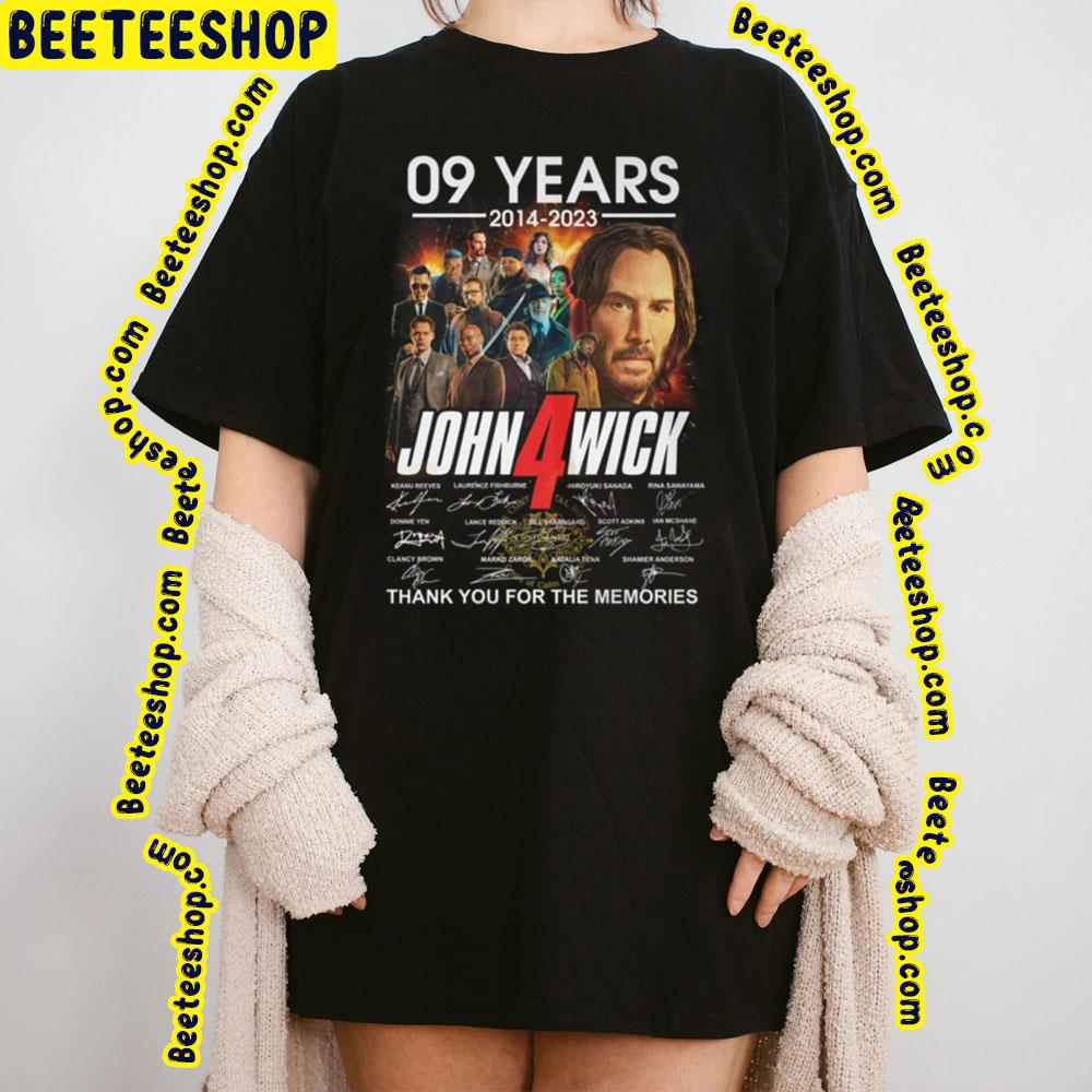 9 Years 2014 2023 John Wick 4 Thank You For The Memories Trending Unisex T-Shirt
