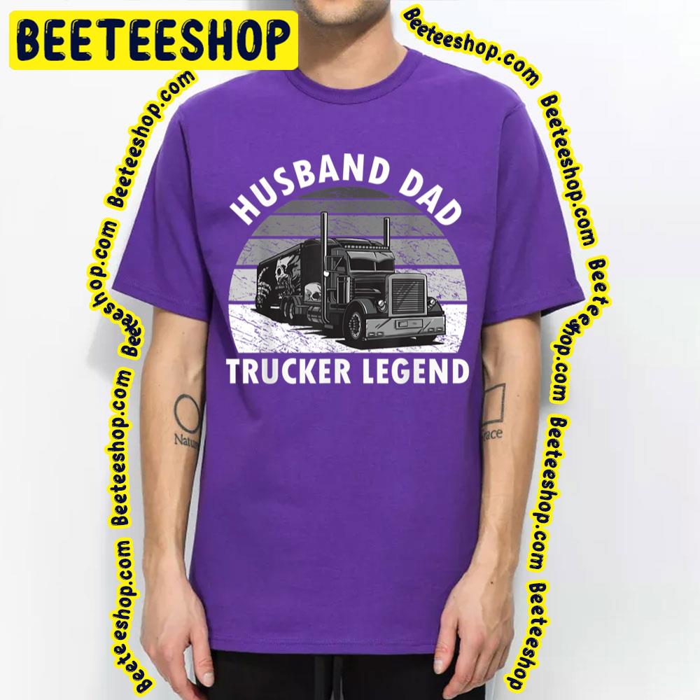 Black White Vintage Husband Dad Trucker Legend Trending Unisex T-Shirt