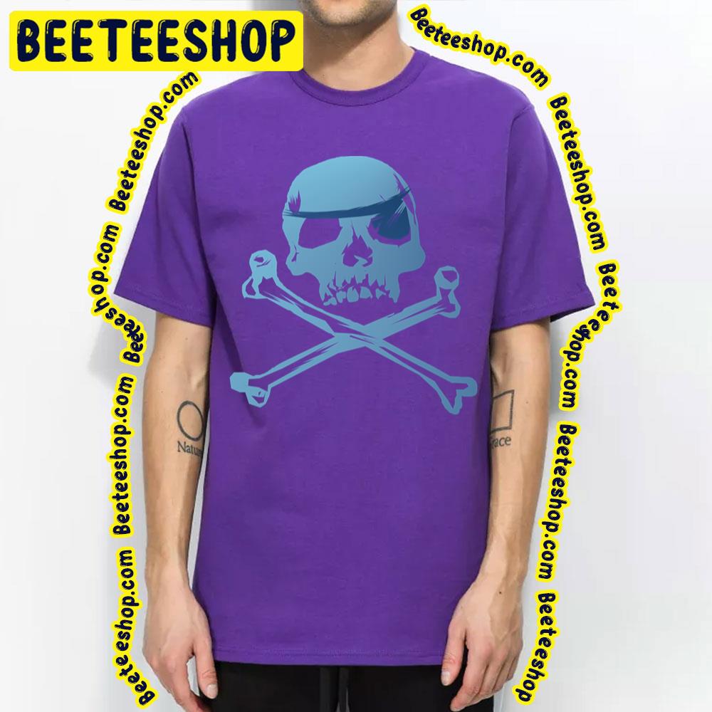 Blue Pirate Skull And Crossbones Trending Unisex T-Shirt