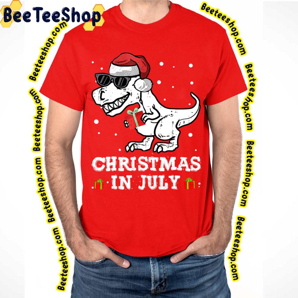 Chrismas In July Boys Oddler Rex Dinosaur Trending Unisex T-Shirt