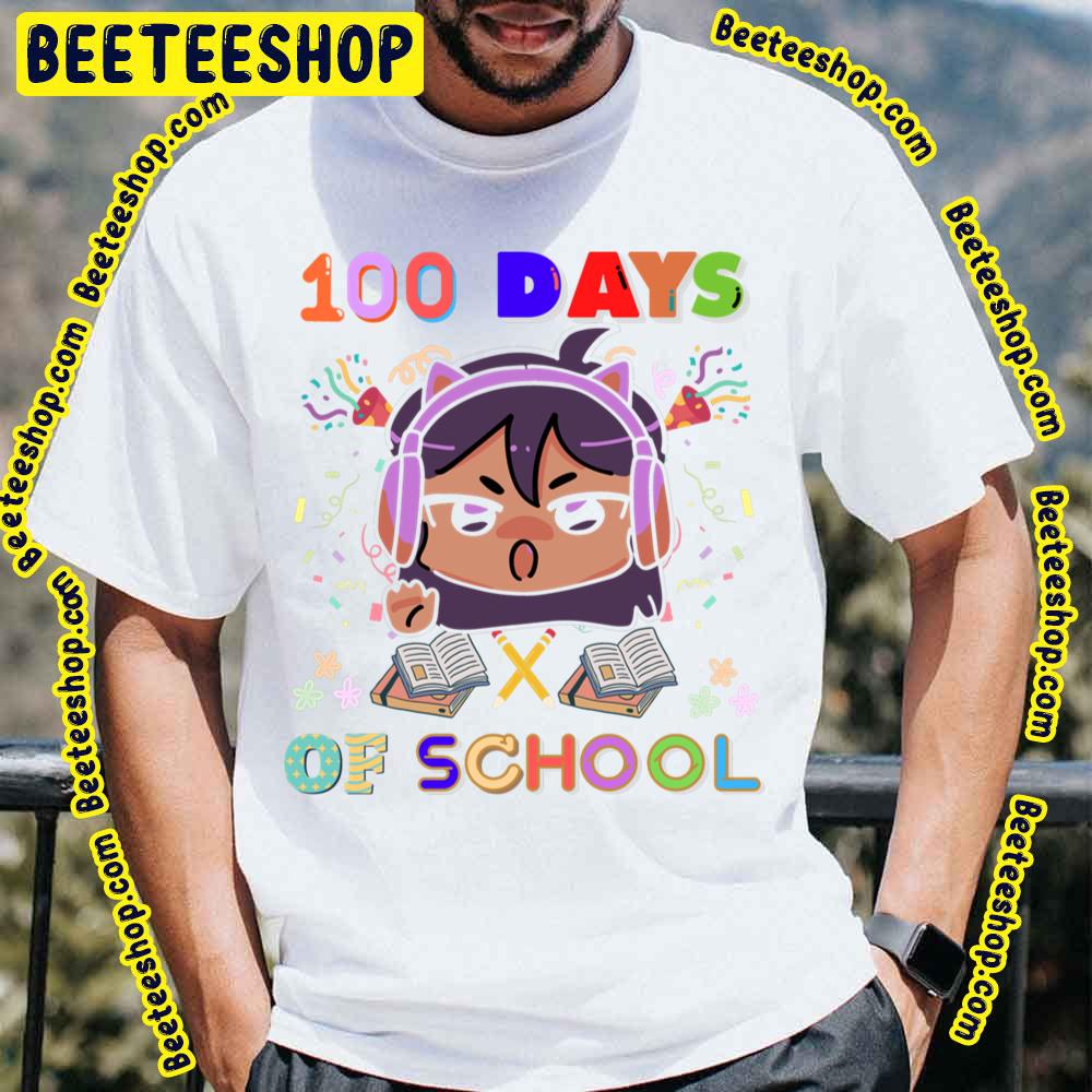 Cute 100 Days Of School Headphones Gamer Girl Trending Unisex T-Shirt