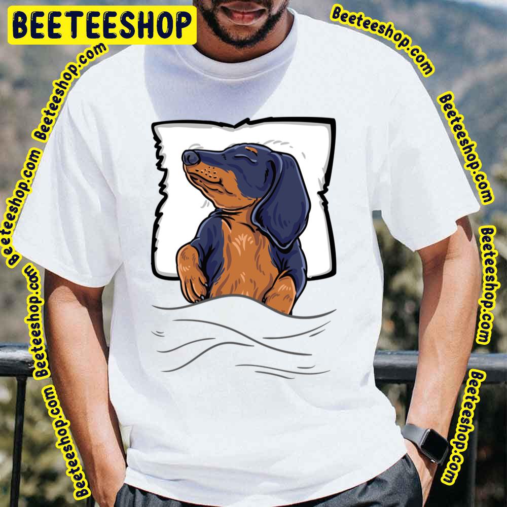 Dachshund Dog Sleeping Sleep Bed Cute Animal Trending Unisex T-Shirt