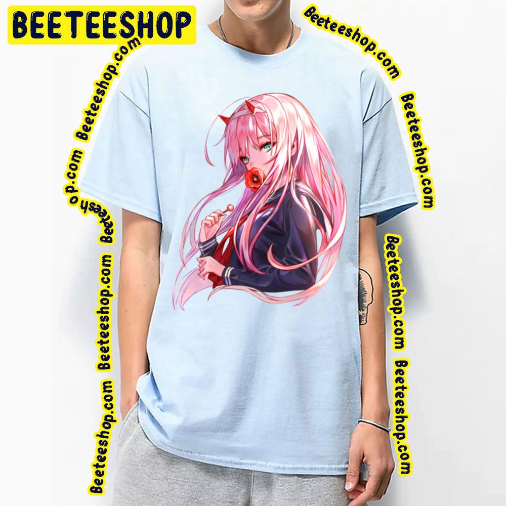Flower And Zero Two Darling In The Franxx Trending Unisex T-Shirt