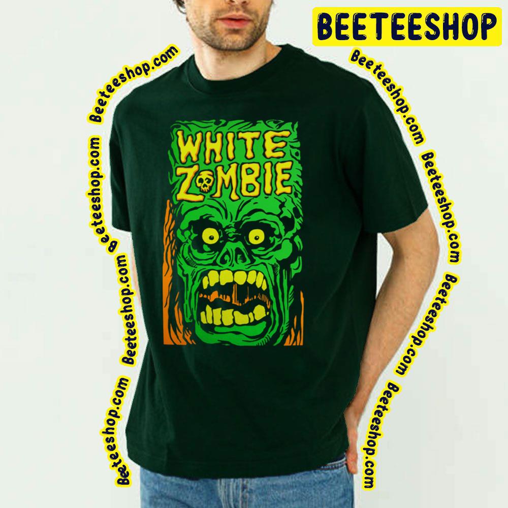 Green Monster Yell Shirt - White Zombie