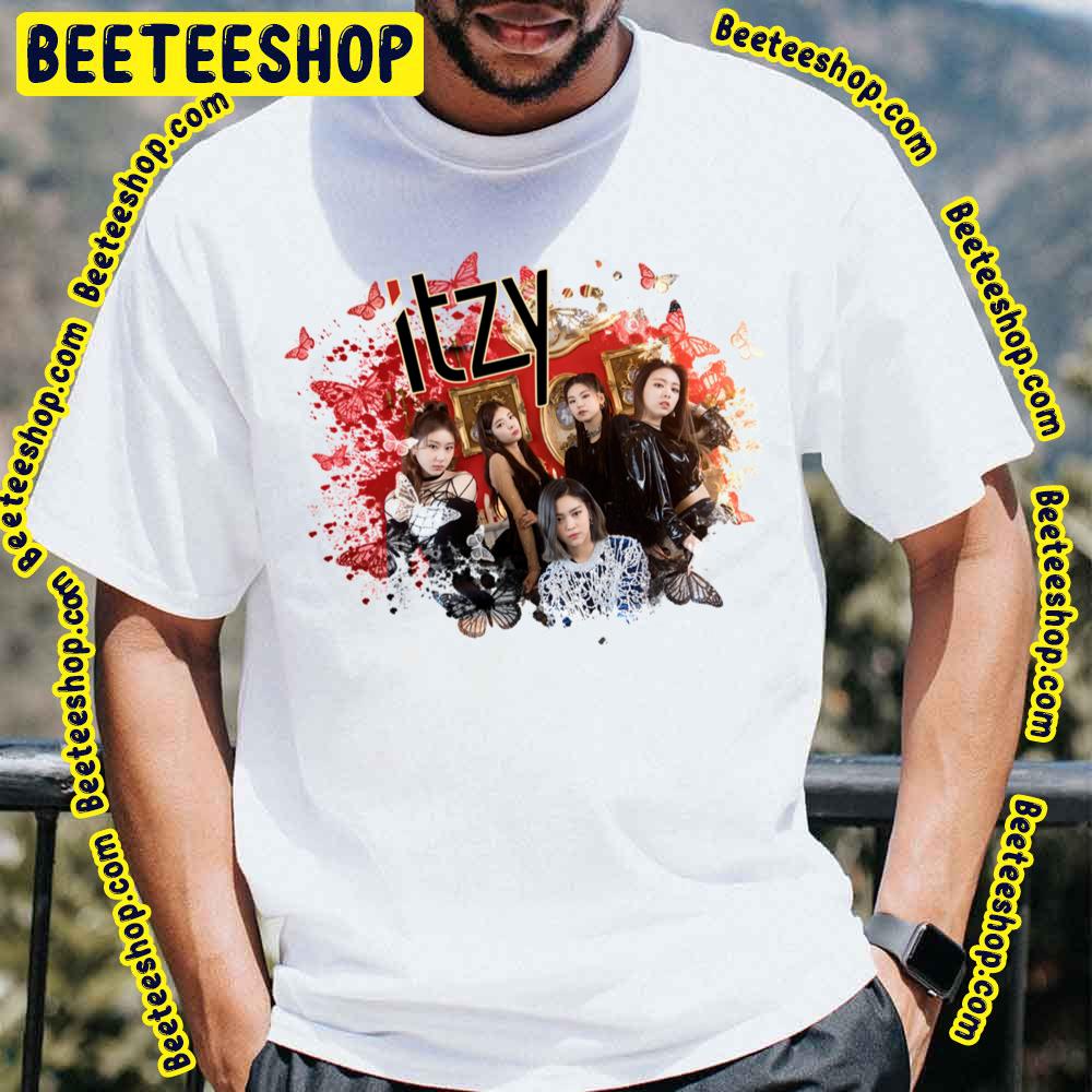 Itzy Kpop Girl Group Red Butterflies Trending Unisex T-Shirt