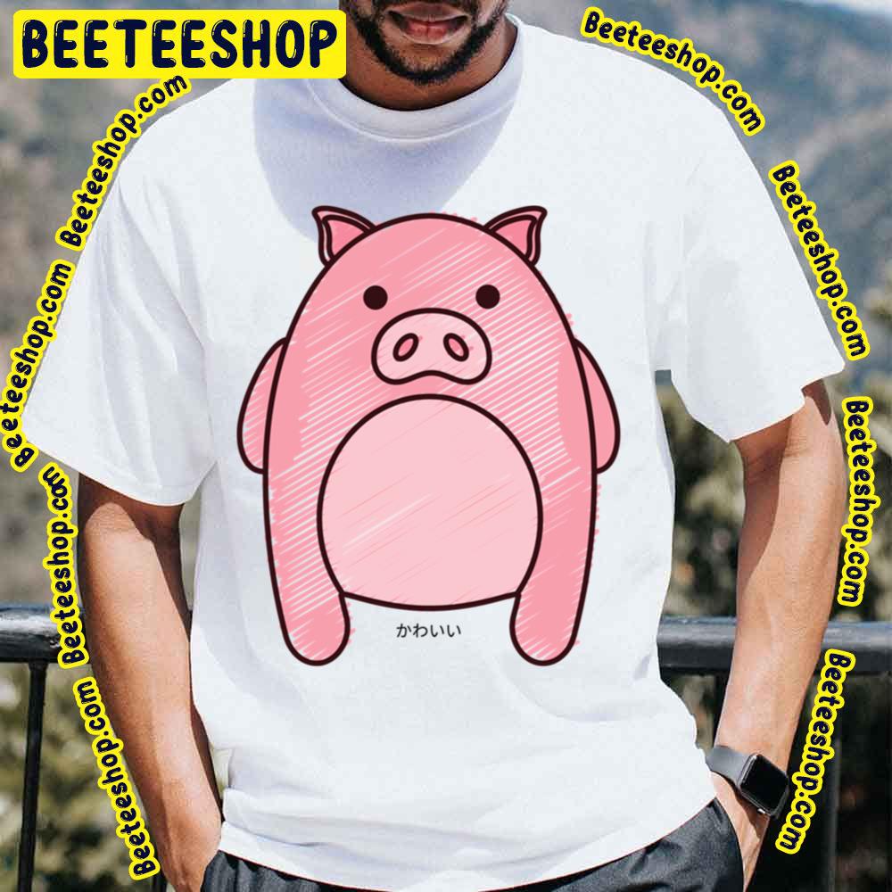 Kawaii Cute Pink Pig Animal Artwork Trending Unisex T-Shirt