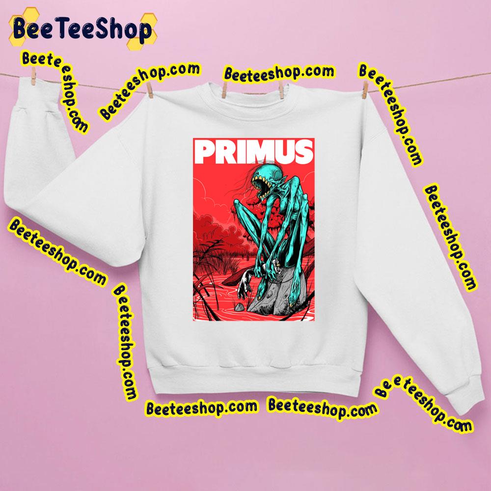 Monster Skeleton Red Background Les Claypool Primus Trending Unisex Sweatshirt