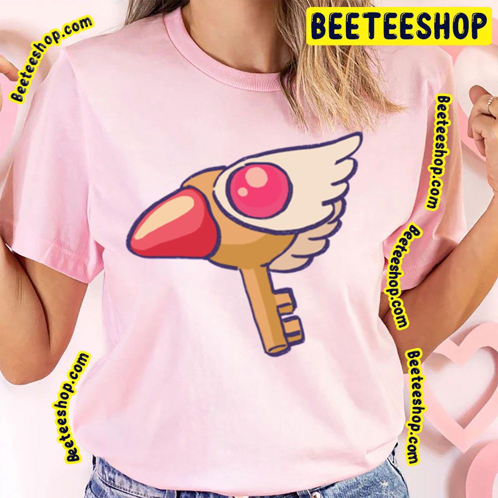 Pink Pastel Cardcaptor Sakura First Sealing Wand Key Form Trending Unisex  T-Shirt - Beeteeshop