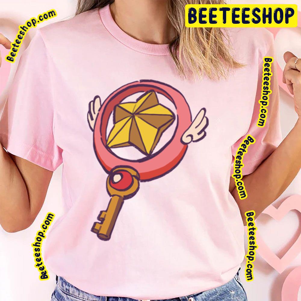 Pink Pastel Cardcaptor Sakura Star Sealing Wand Key Form Trending Unisex  T-Shirt - Beeteeshop