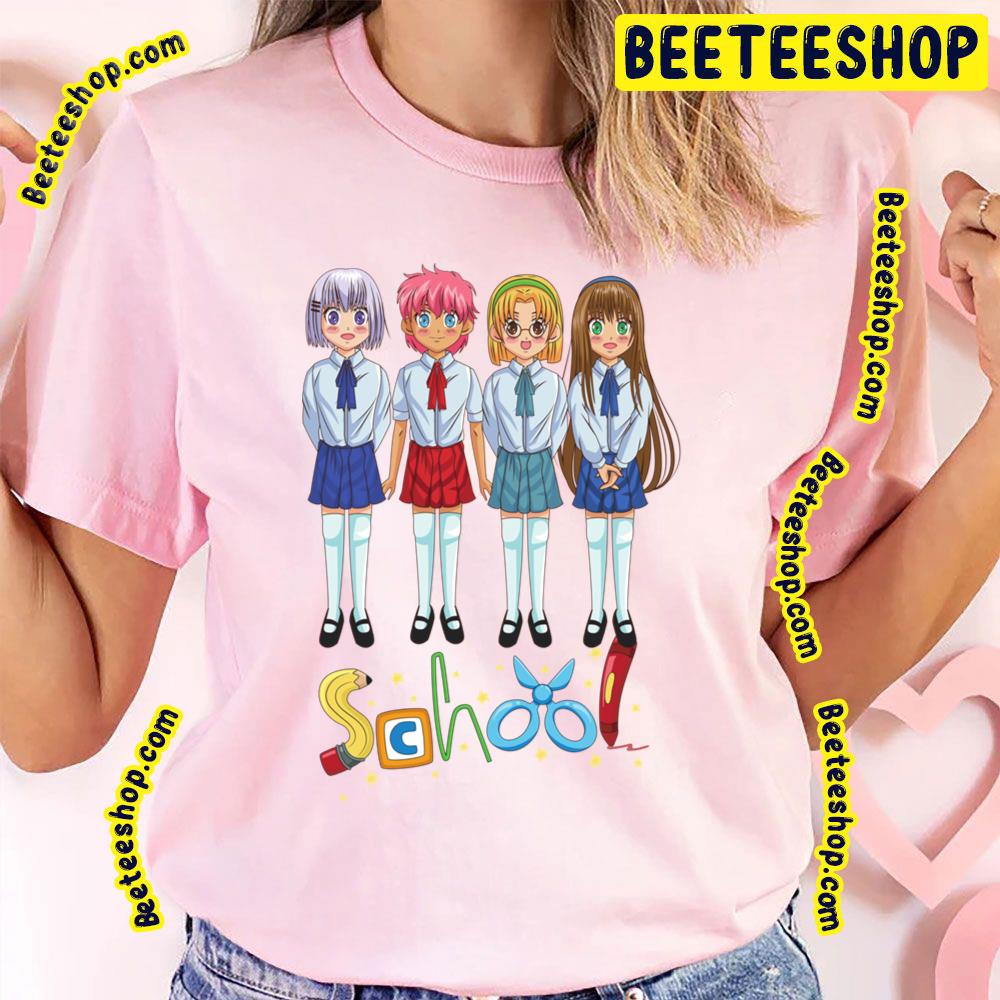 School Day Anime Happy 100 Day Of School Fitted Scoop Trending Unisex T-Shirt