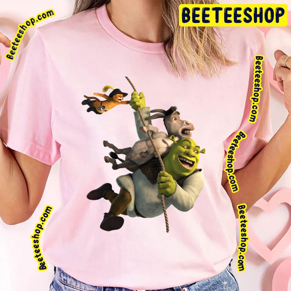 Shrek Donkey And Puss In Boots From Shrek Movie Trending Unisex T-Shirt