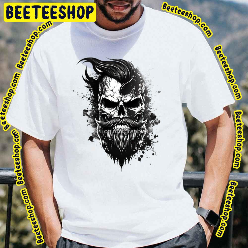 Skull With Beard Splash Art Trending Unisex T-Shirt