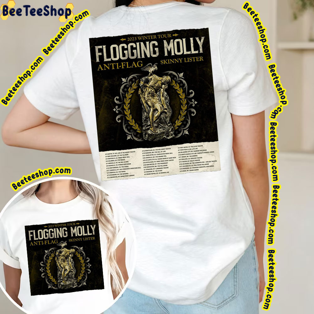 2023 Winter Tour Flogging Molly Anti-Flag Skinny Lister Double Side Trending Unisex Shirt