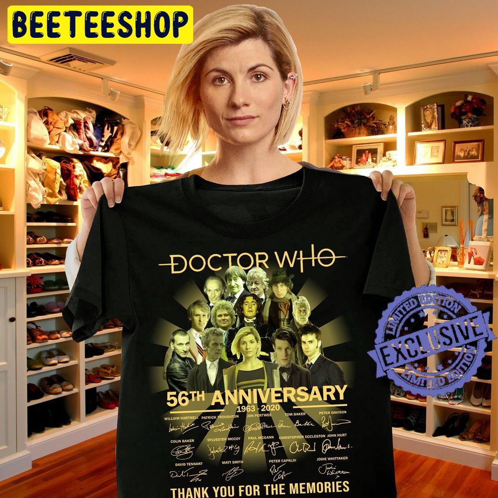 56th Anniversary Doctor Who Signatures Thank You For The Memories Double Side Trending Unisex Shirt
