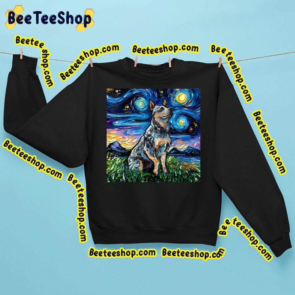 Australian Cattle Dog Vincent Van Gogh Art Trending Unisex Sweatshirt