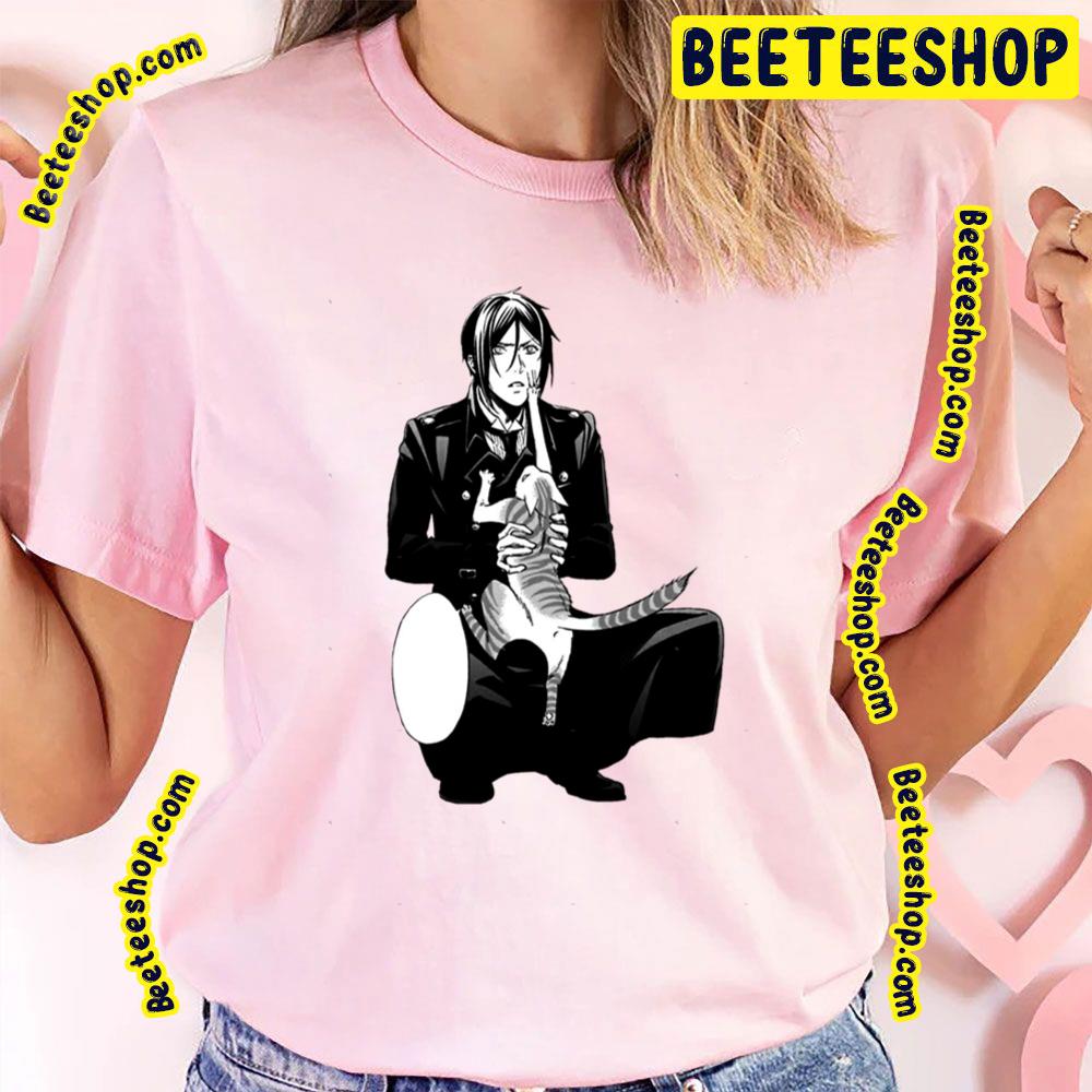 Black Butler Sebastian Michaelis And Cat Kuroshitsuji Trending Unisex T-Shirt