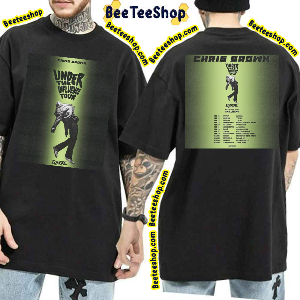 Chris Brown Under The Influence Tour Euro 2023 Double Side Double Side Trending Unisex Shirt