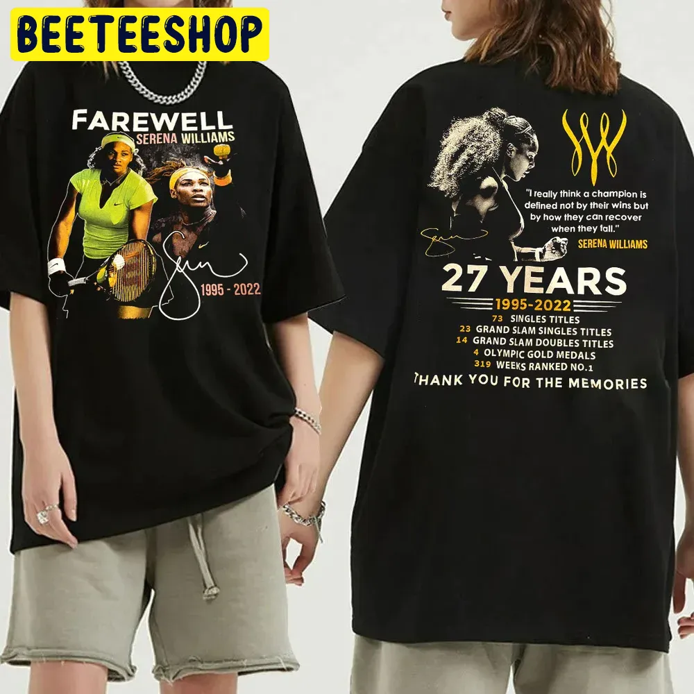 Farewell Serena Williams 1995-2022 Double Side Trending Unisex Shirt