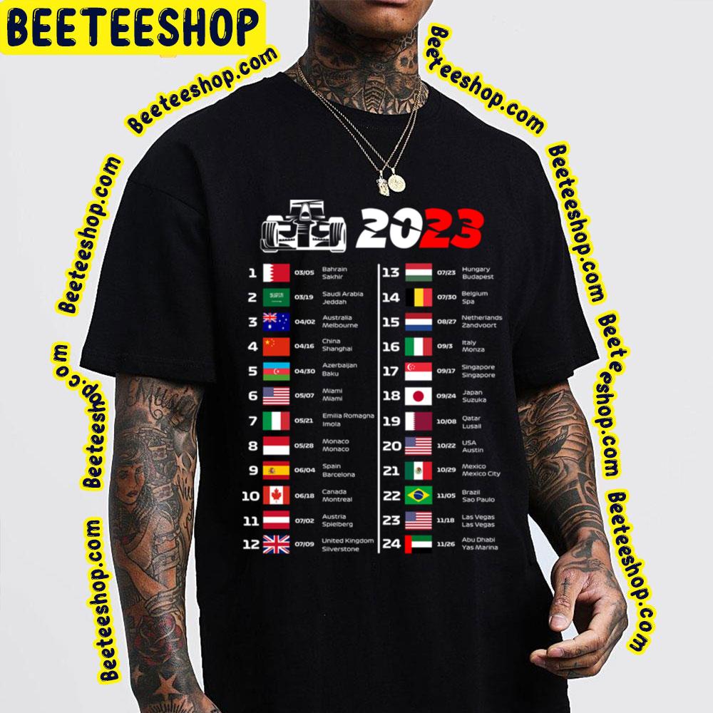 Formula One Calendar 2023 Trending Unisex T-Shirt