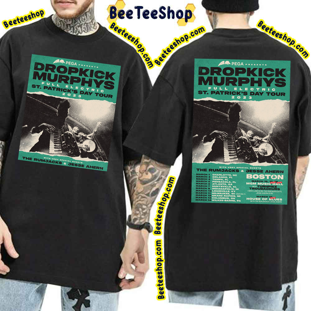 Full Electric St Patrick’s Day Tour 2023 Dropkick Murphys Double Side Double Side Trending Unisex Shirt