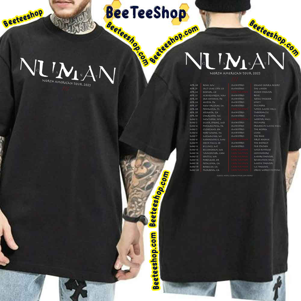 Gary Numan North American Tour 2023 Dates Double Side Double Side Trending Unisex Shirt