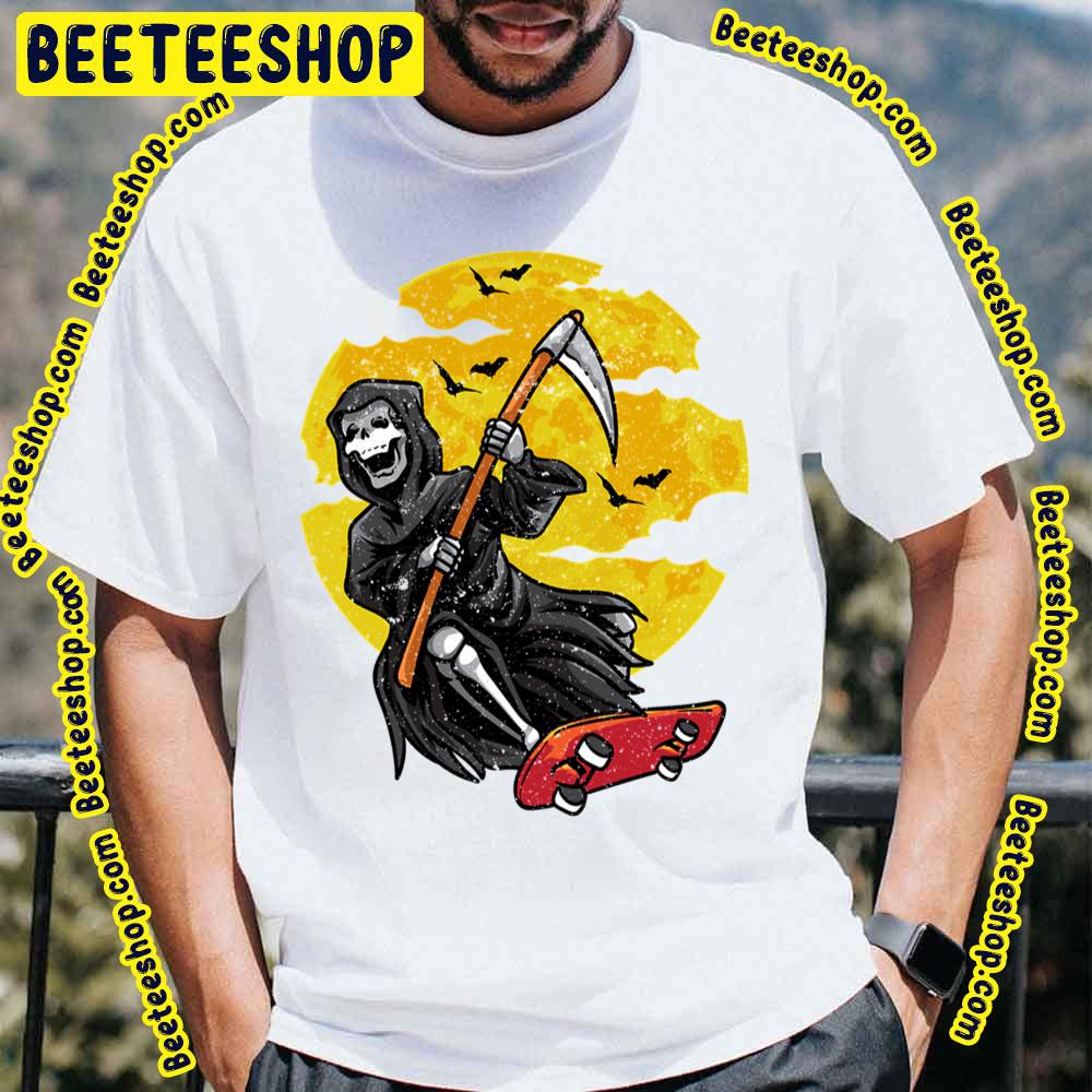 Ghost Skater Grim Reaper Skateboarding Trending Unisex T-Shirt