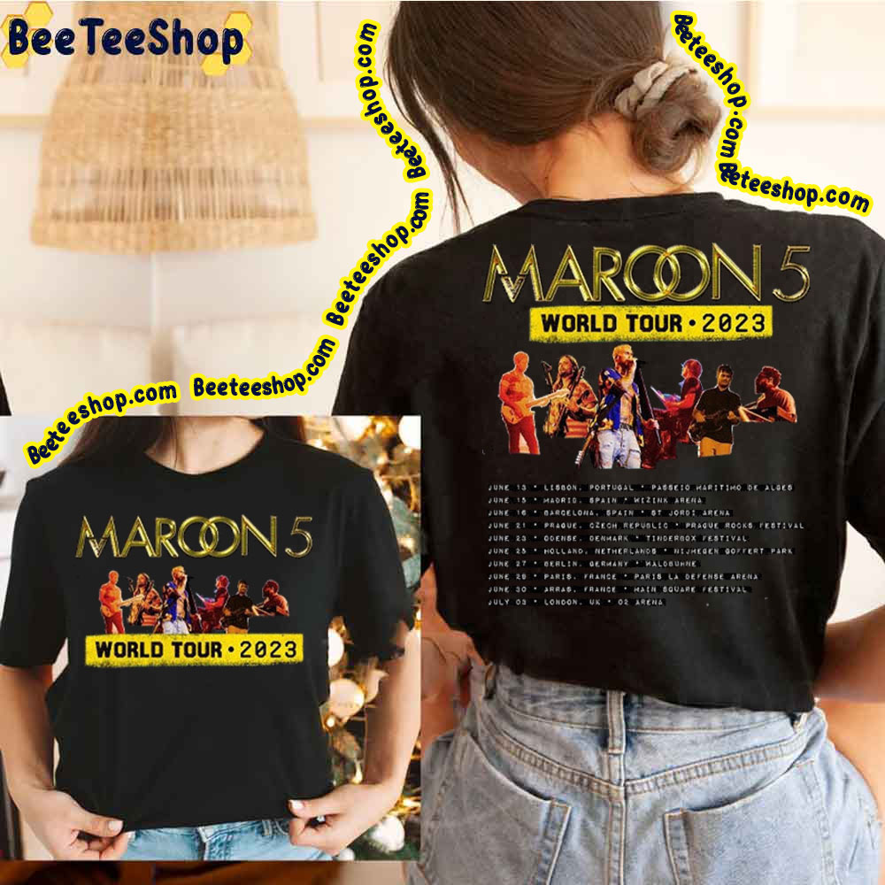 Maroon 5 World Tour 2023 Double Side Double Side Trending Unisex Shirt