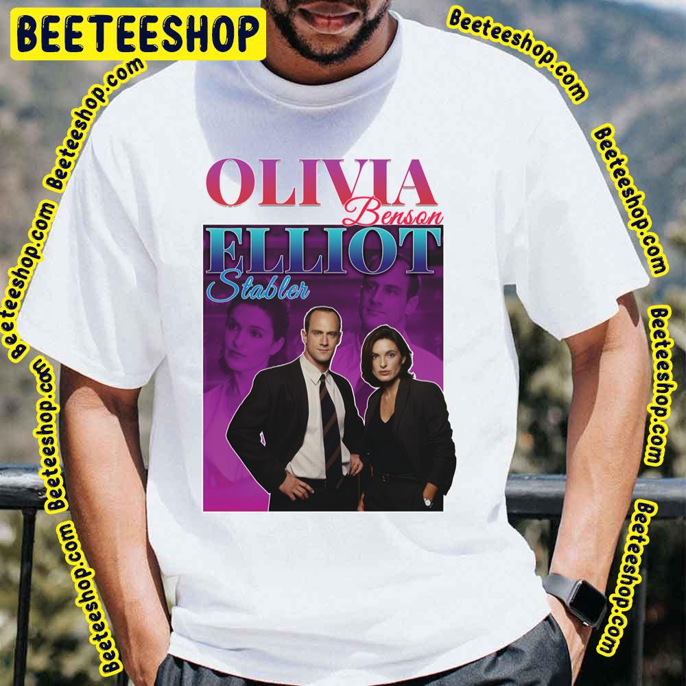 Olivia Benson & Elliot Stabler 90s Inspired Vintage Homage Trending Unisex T-Shirt