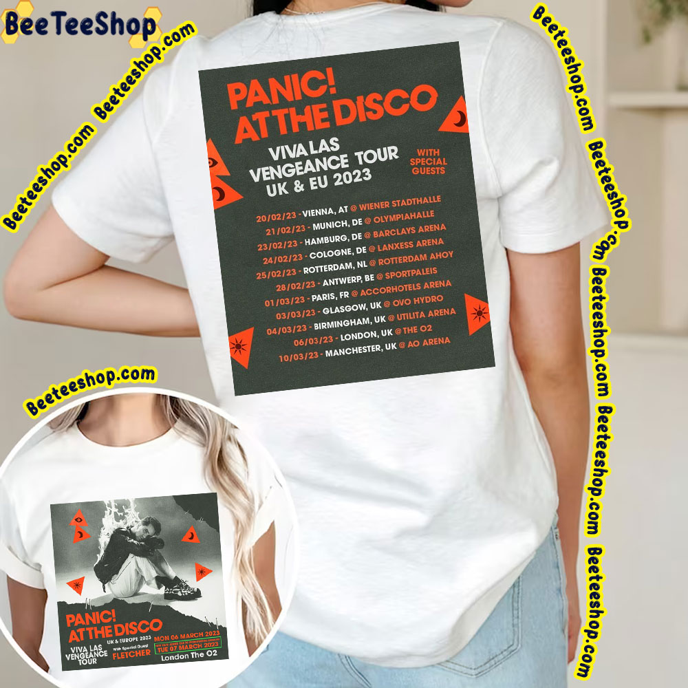 Panic At The Disco Vivalas Vengeance Tour Uk And Europe 2023 Dates Double Side Double Side Trending Unisex Shirt