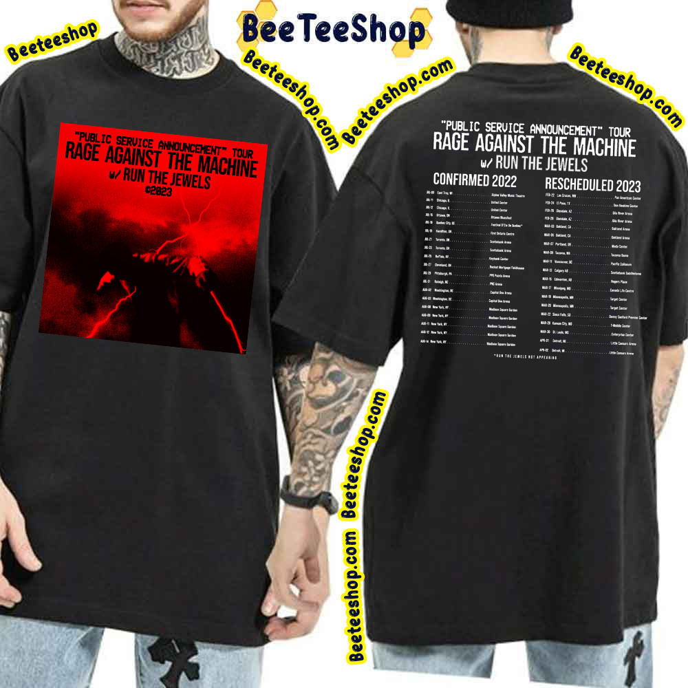 Public Ic Service Announcement Tour Rage Against The Machine Run The Jewels 2023 Double Side Trending Unisex Shirt